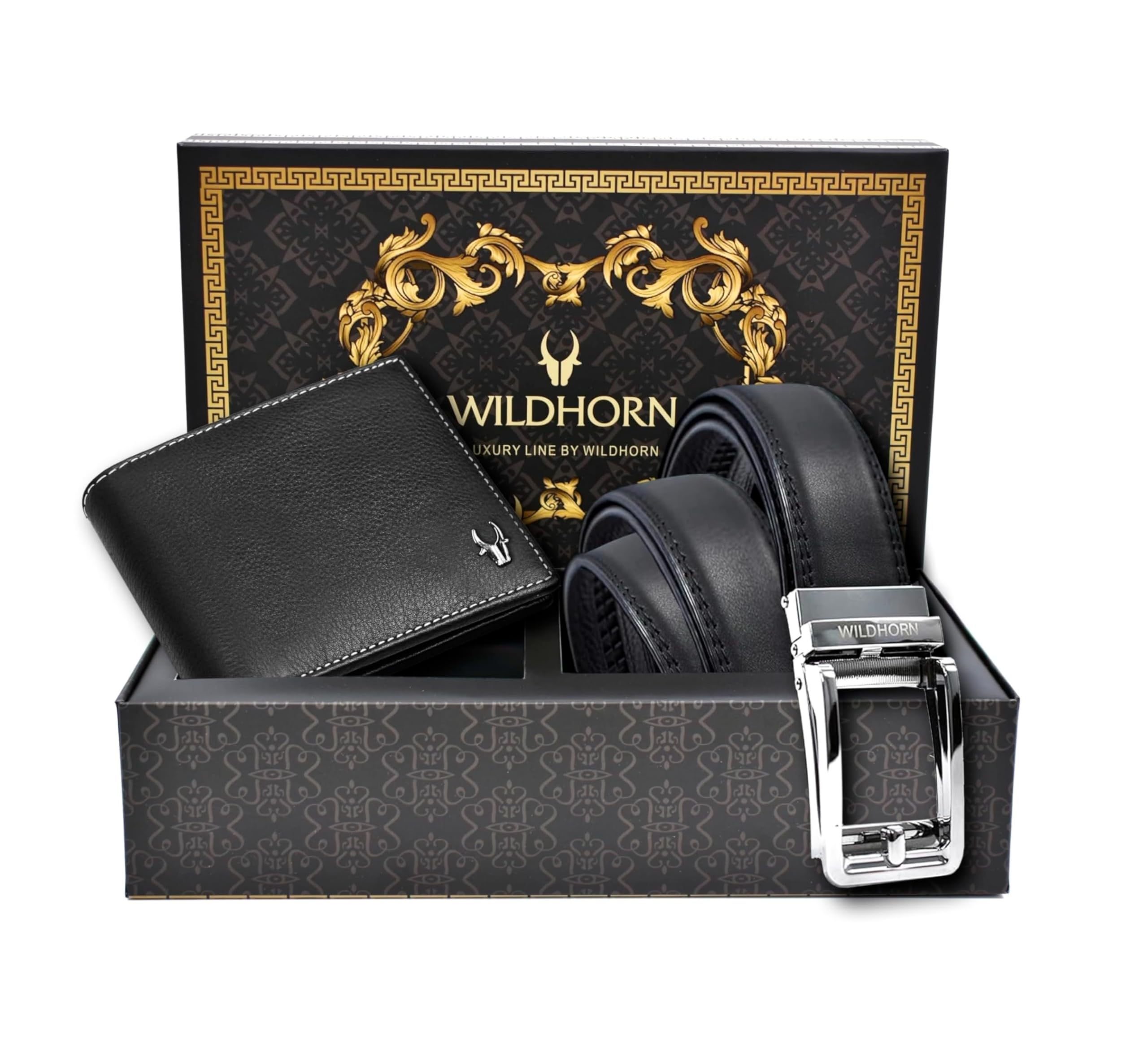 Buy WildHorn® Premium Leather Wallet & Premium Auto Lock Belt for